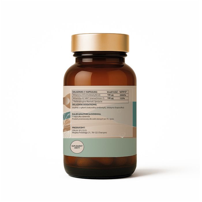UNUVI - Witamina D3 + K2 4000 IU 100 mcg  | 120 kapsułek
