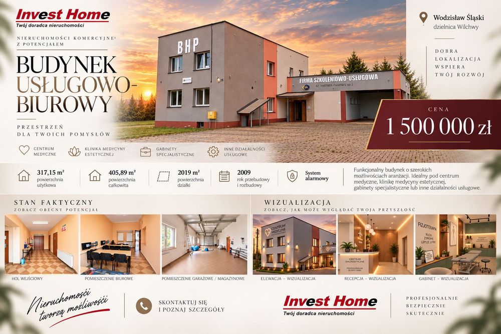 Budynek Biurowo-Usługowy | 317 m² | WODZISŁAW ŚLĄSKI