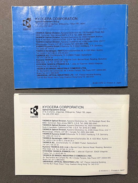 Manual Contax G1 e Contax TLA140