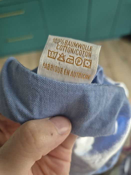 Koszula elegancka wizytowa niebieska shirt blue do pracy made in Austr