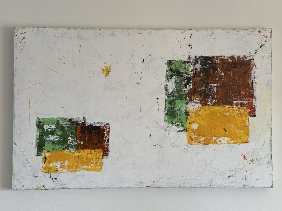 Quadro pintura abstarta 80x50 cm
