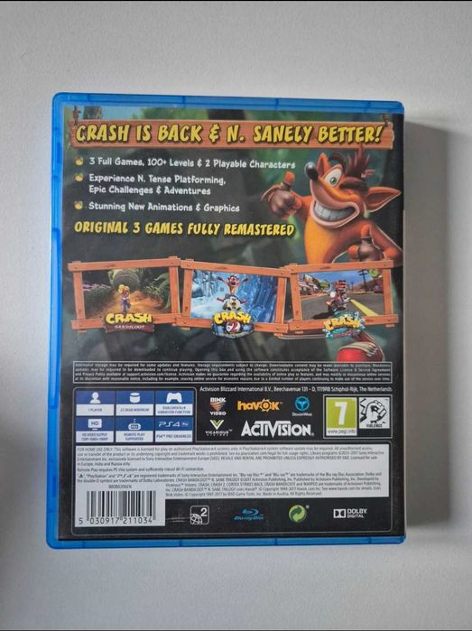 Gra Crash Bandicoot N'Sane na PS4, stan bardzo dobry