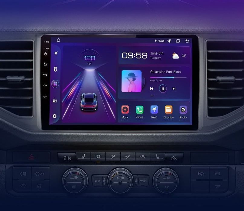 VW Crafter 2017–2021 – Radio Android 15 10" CarPlay Android Auto 8GB/256GB GPS Nawigacja Stacja Multimedialna WiFi Bluetooth DSP 4G LTE PL