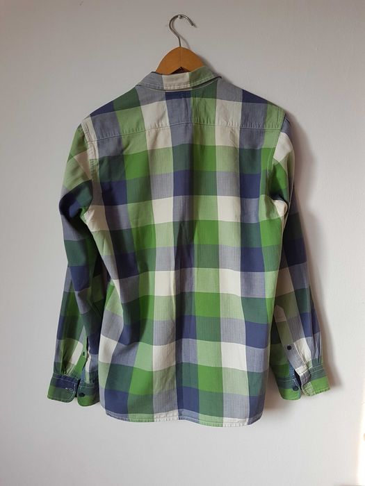 Koszula męska S w kratkę kratka H&M zielona zielony casual