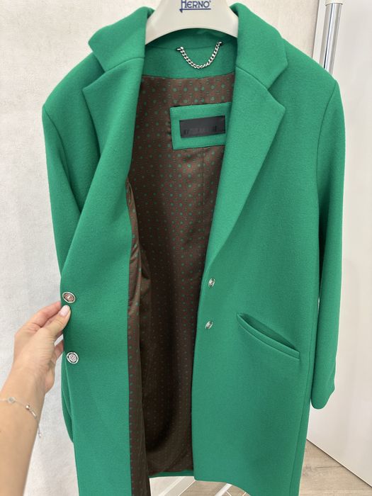 Пальто Katerina Kvit, зелений колір, класичний крій, розмір S