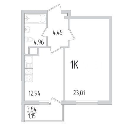 1-room apartment apartment by the address st. Protsenko (area 43,5 m²) - Atlanta.ua - photo 6