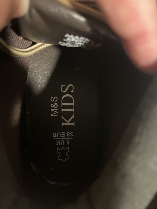 Buty chłopięce, skórzane, jesień/zima, jak nowe, r38, Marks & Spencer