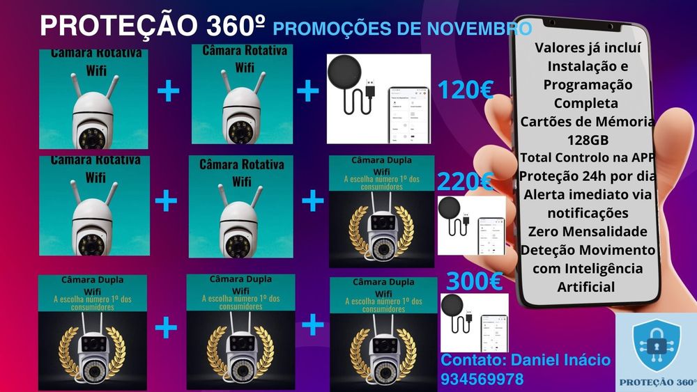 Câmeras de Segurança e Alarmes - Garantia - 0 Mensalidades !