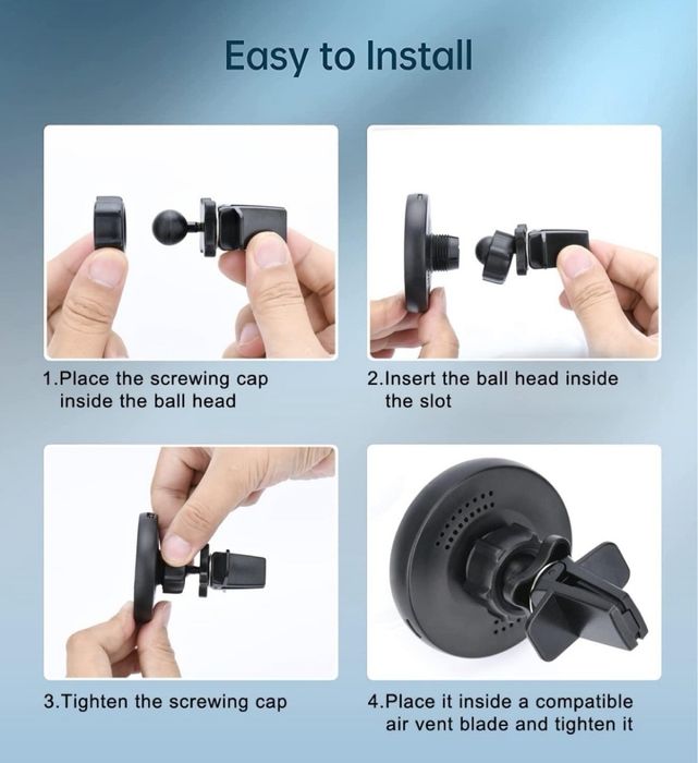 Bezprzewodowa ładowarka 15 W, magnetyczny uchwyt do samochodu EP01