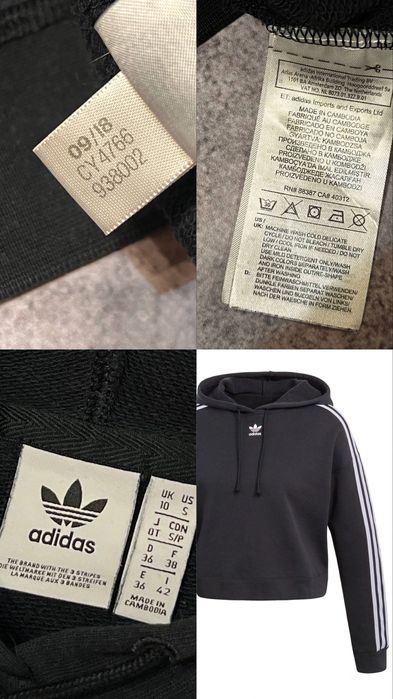 Худи Adidas кроп три полоски