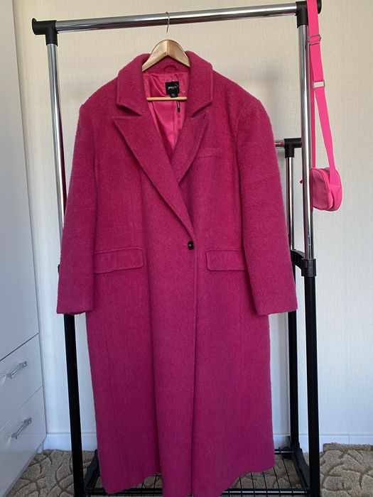 Пальто  рожеве NASTU Gal довге , розмір- M/L, в складі лама
