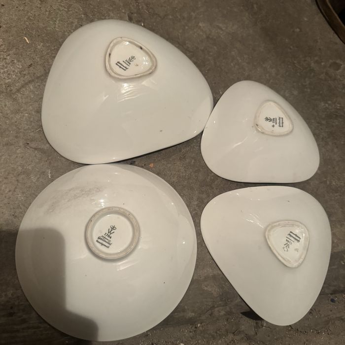 4x Porcelanowy półmisek wallendorf 1764 goldrelief  miska antyk