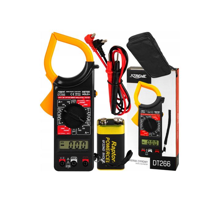 CĘGOWY Miernik multimetr cyfrowy prądu przewody pomiarowe AC DC