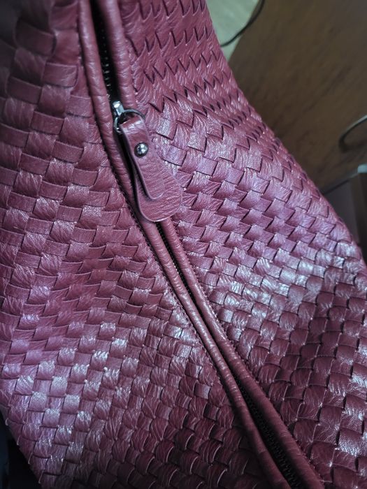 Об'ємна, плетена, сумка-багет