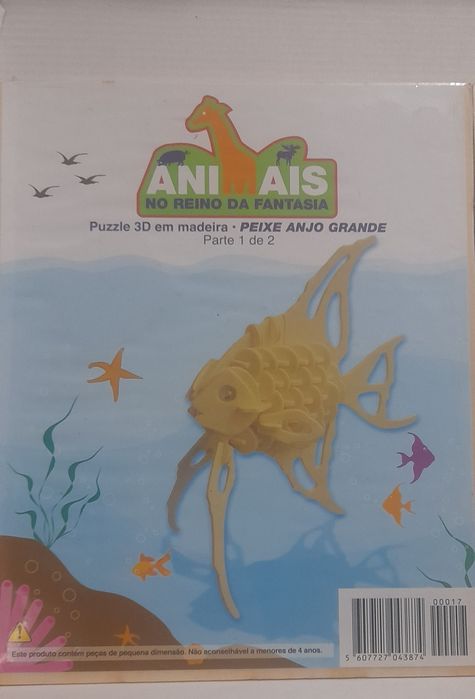 Puzzle 3D em Madeira Peixe Anjo Grande