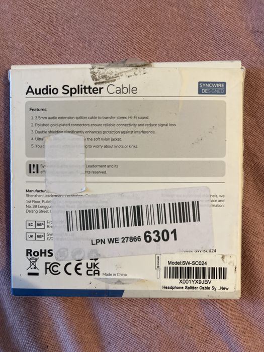 #Kabel Audio#Spliter/Rozdzielacz#Jazk 3,5mm#
