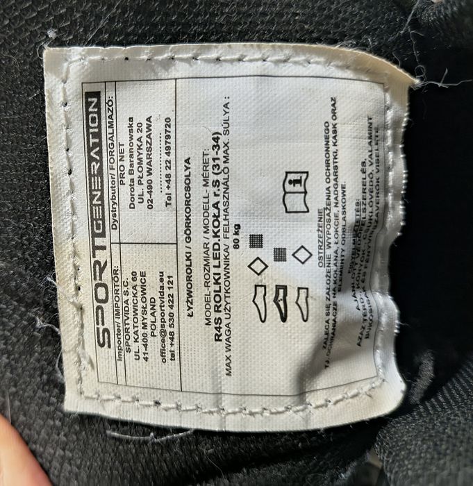 Rolki regulowane 31-34 świecące koła