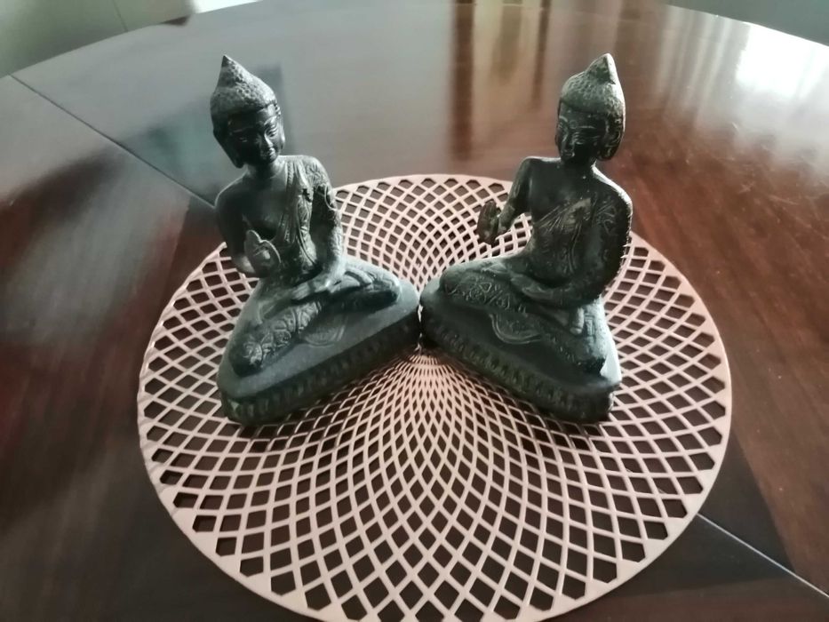 Par budas em ferro fundido 20 cm altura