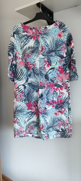 Sukienka floral L 40 rękawy 3/4 strukturalna