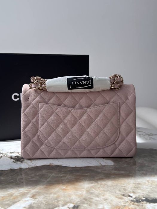 Сумка Chanel Classic Flap Small рожева люкс