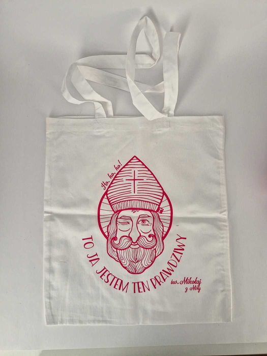 Świąteczna lniana torba - nowa