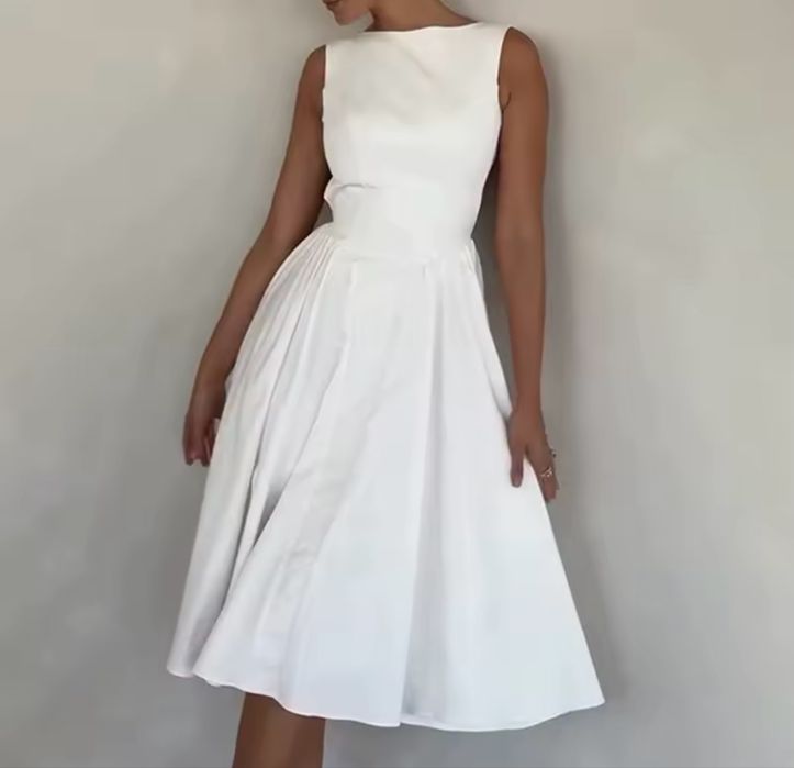 Женское облегающее платье с круглым вырезом, без рукавов