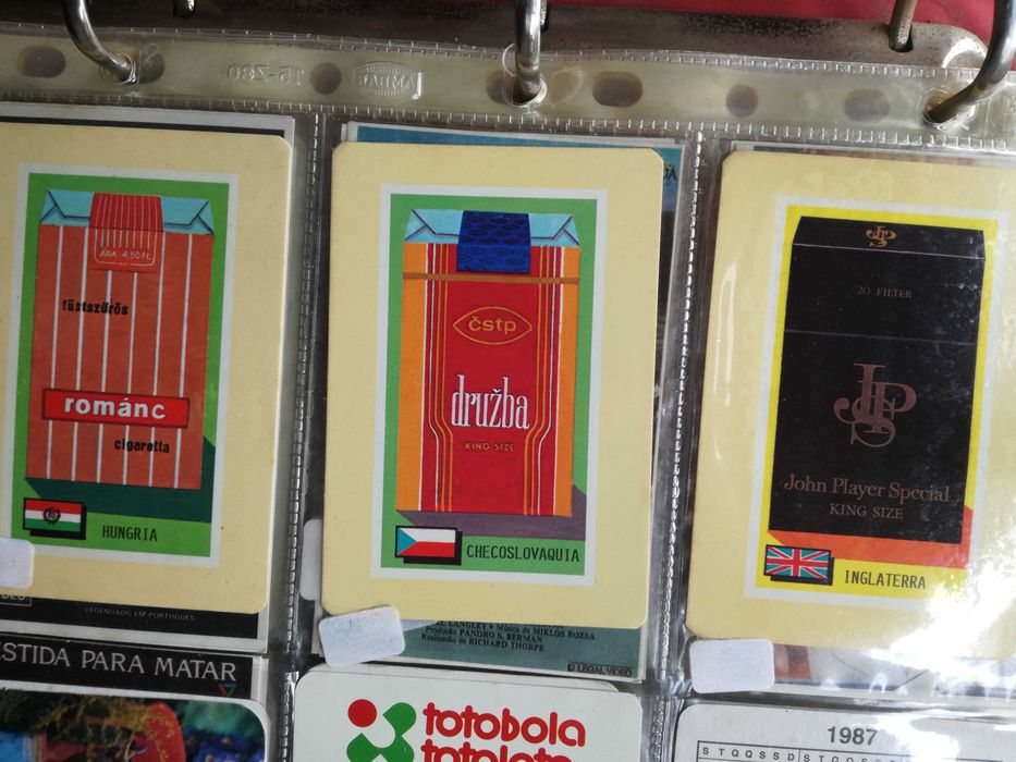 Vendo calendários de marcas de tabaco,18 países do