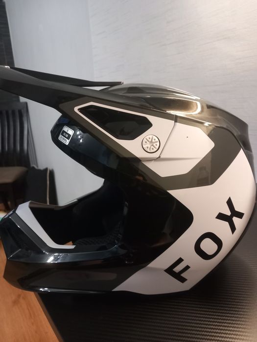 Kask FOX V1 LEAN BLACK + gogle fox