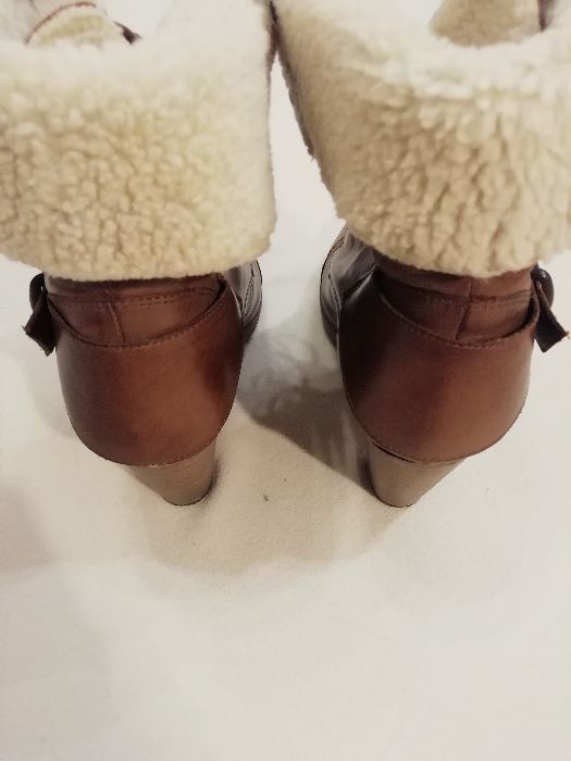 Lacoski 37 trzewiki botki skórzane kolor camel skóra