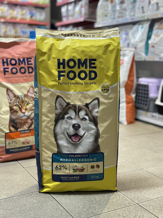 Home Food 10 кг сухий корм для великих собак форель і рис