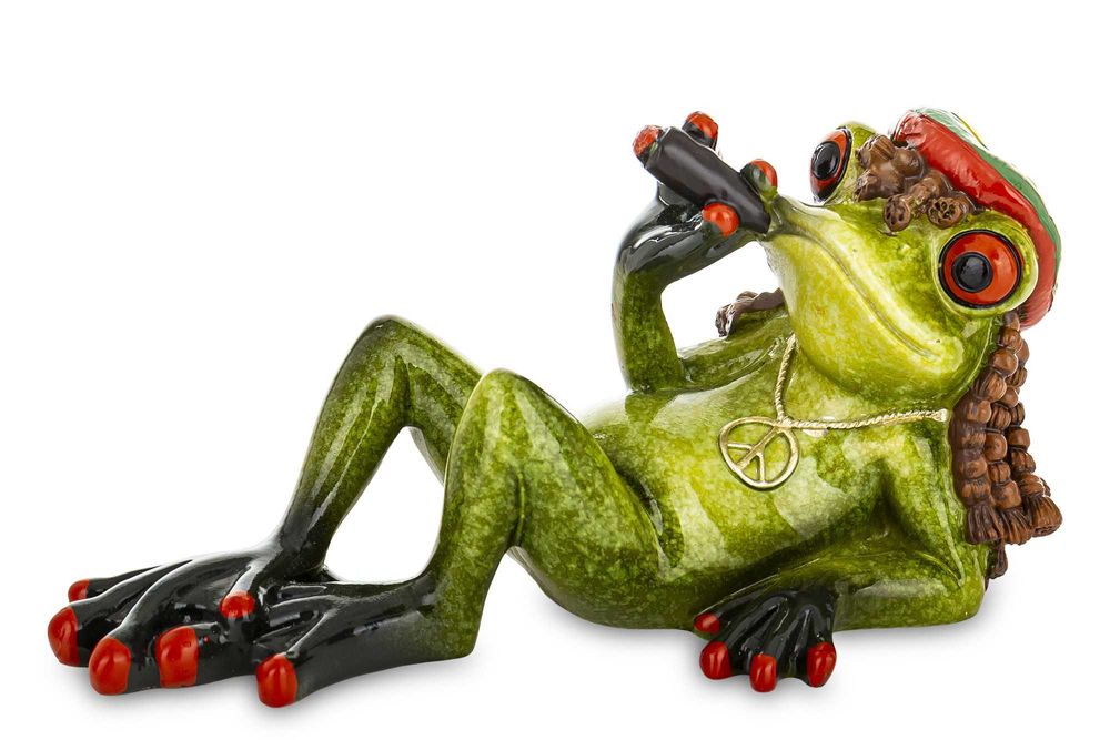 Figurka żaba z cygarem hipis PEACE żabka dekoracja na prezent