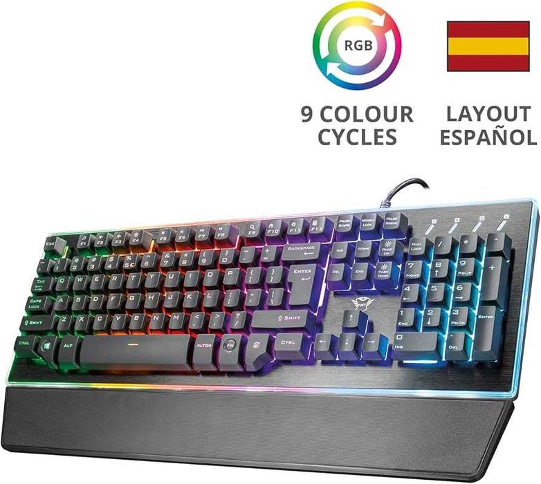МЕТАЛ мембранна крута ІГРОВА клавіатура з режимами підсвітка RGB украї
