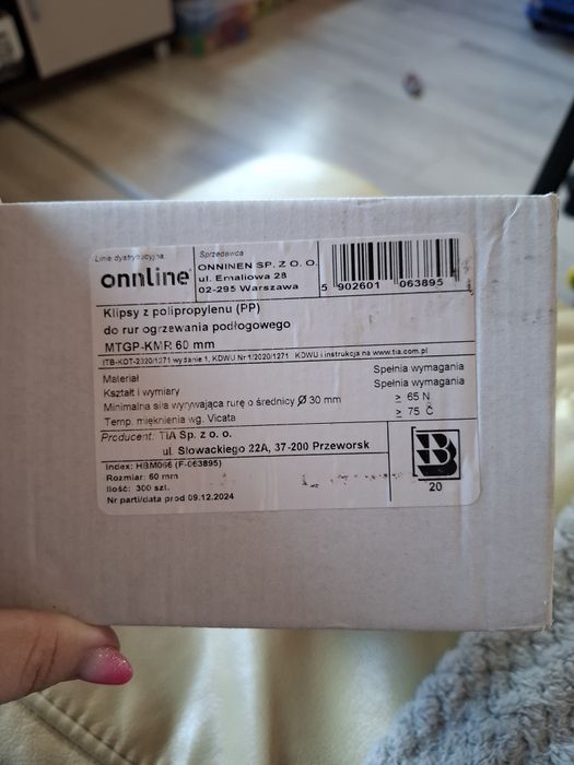 Klipsy do rur ogrzewania podłogowego 60mm onnline