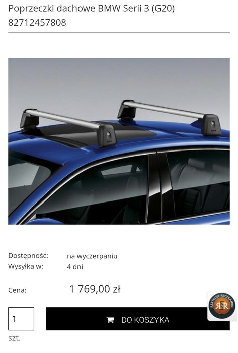 Bagażnik dachowy bmw 3 g20 oem belki poprzeczki bazowe relingi thule