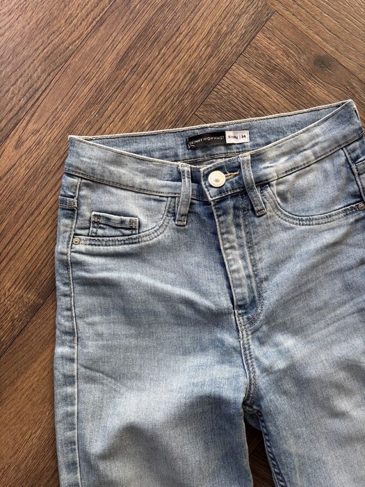 jeansy jasne skinny proste xs
