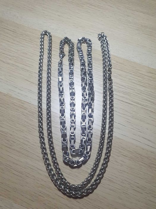 Conjunto de colar para homem com corrente cubana + corrente de reis