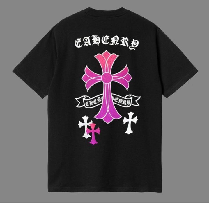 Мужская футболка Chrome Hearts Big Logo черная  унисекс Хром Хартс