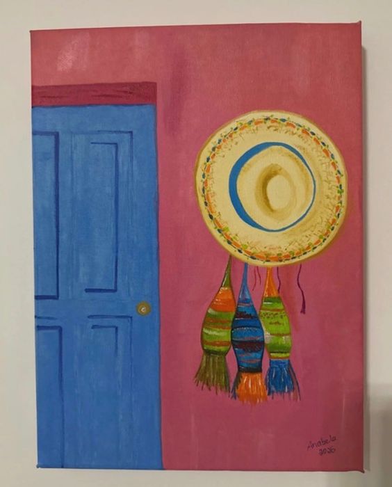 Tela a óleo de inspiração mexicana