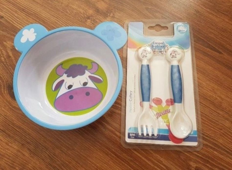 Komplet dziecięcy, miseczka i sztućce, Canpol babies