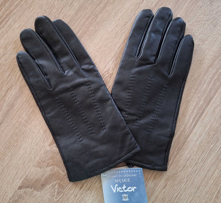 Rękawiczki skórzane męskie. M. Nowe.