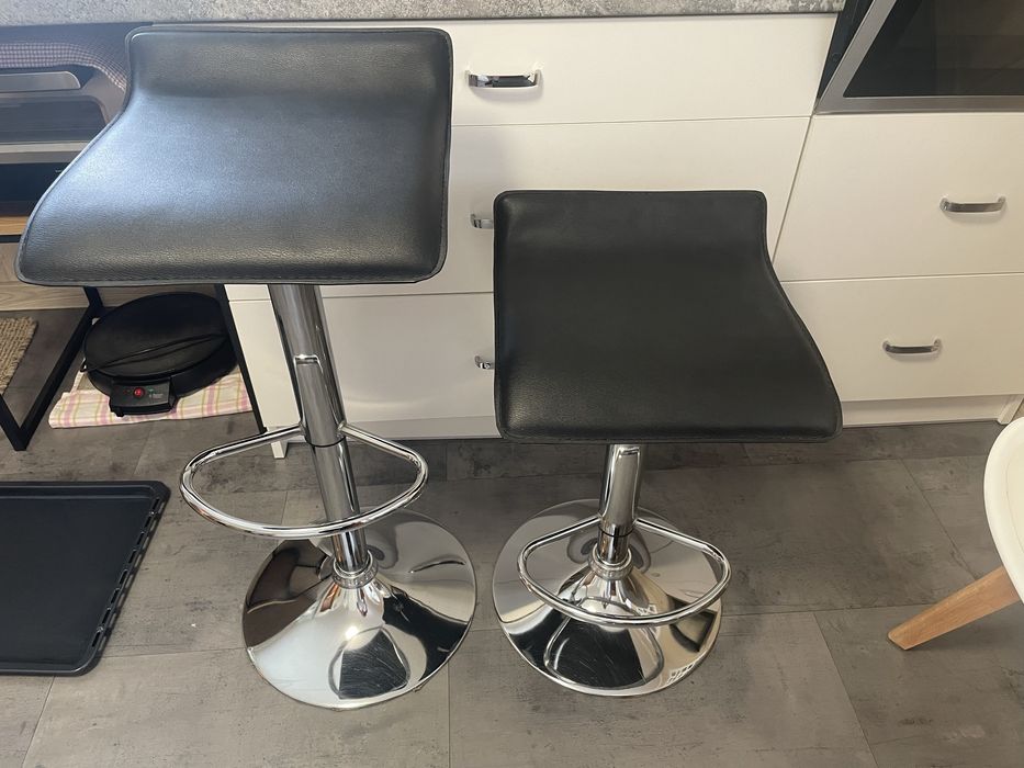 2x Taboret Barowy Chromowany