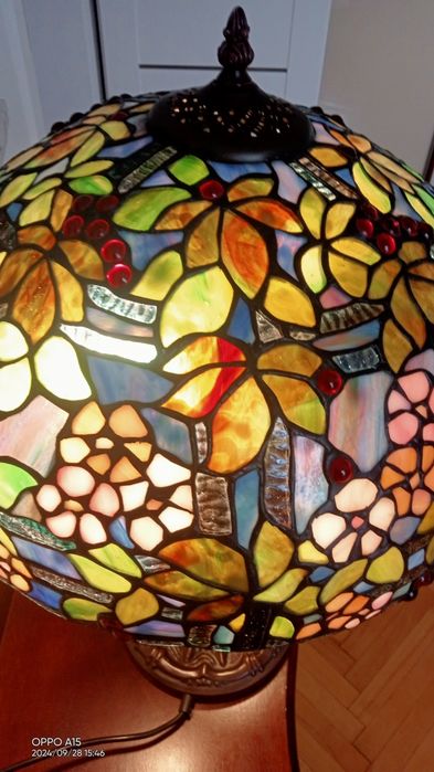 Lampa stojąca witrażowa