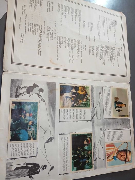 Coleção de 62 cromos do filme Mary Poppins da Walt Disney de 1966 completa . Usada com desgaste