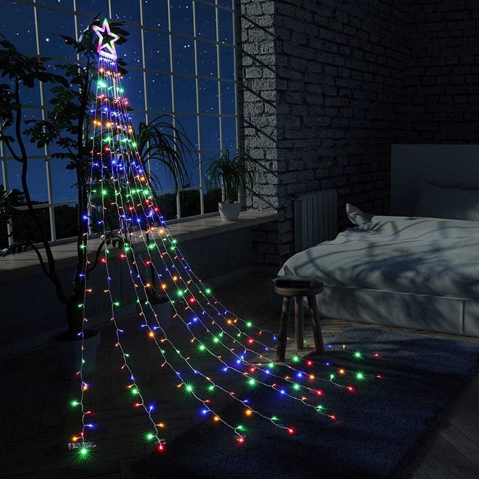 Cortina de luzes de Natal, 317 LED, novo