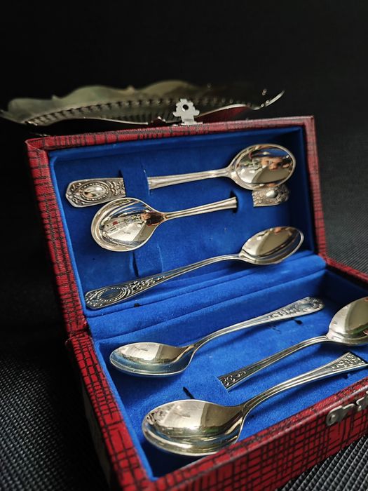 Łyżeczki do herbaty posrebrzane - pozłacane  Kolchugino.