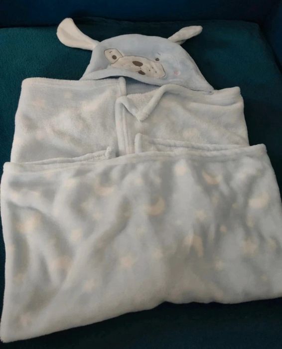 Kocyk ręcznik polarowy piesek uszy