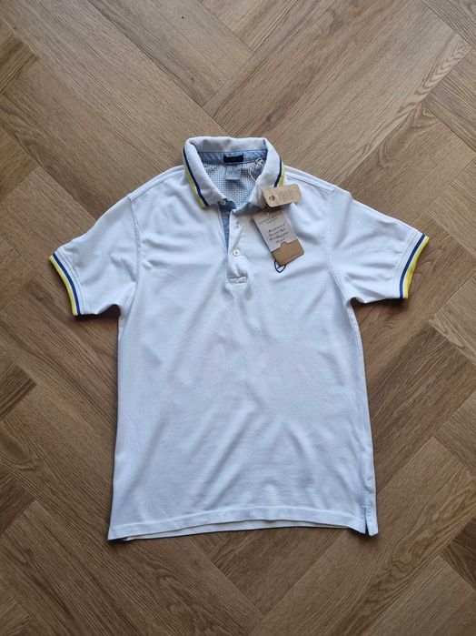Męska koszula polo biały t-shirt bawełna 100% nowa