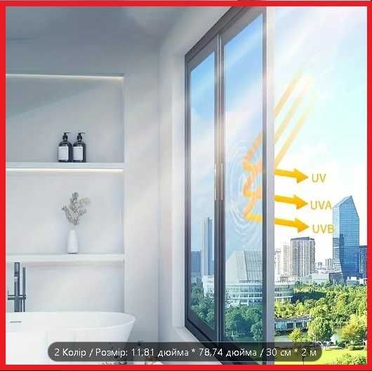 Сонцевідбивна плівка 1.50м шириною на метраж, саклеюча, Німеччина