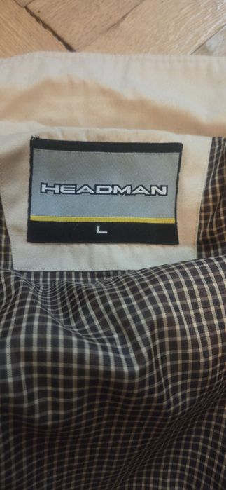 Klasyczna beżowa kurtka męska HEADMAN L | Harringtonka | 100% Bawełna