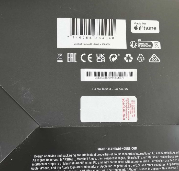 Głośnik MARSHALL Acton III Czarny